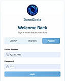 Login screen with different users