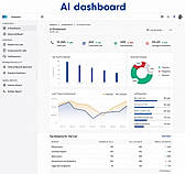 An intuitive AI analytics dashboard that provides real-time insights into call center performance, including total calls, call transcription, sentiment analysis, call resolution, average call duration, and team productivity. Interactive charts and reports help businesses monitor customer interactions, optimize agent performance, and make data-driven decisions.