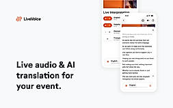 The LiveVoice listener app on a smartphone.