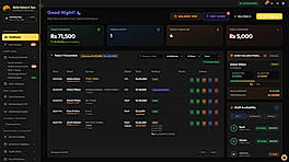 Owner dashboard - revenue, walk-ins and expenses at a glance