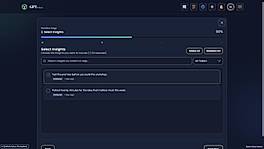 Creation Studio: selecting saved insights (illustrative demo)
