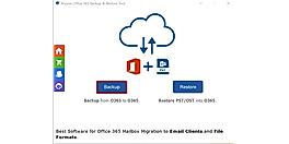 Install and open the Aryson Office 365 Backup Tool and click Backup.