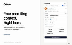 Kepler CRM browser extension — candidate record (demo workspace)