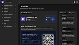 Church management dashboard