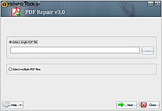 Run the Sysinfo PDF Recovery Software and Choose the single or multiple file mode option.