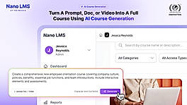 Turn a prompt, document or video into a structured multi-lesson course with quizzes in 3 to 5 minutes.