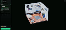 Interactive 3D scene with learning interface
