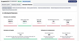 Financial health dashboard showing profitability and debt indicators