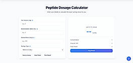Peptide Dosage Calculator – Easy Input & Instant Results