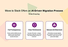 AI-powered Slack migration with secure architecture, clear permissions, and complete transparency for a seamless transition.