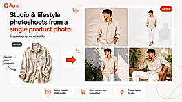 Turn a single flat-lay or mannequin photo into studio and lifestyle photoshoots, no shoot day required