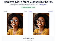 One more example of 'before-after' images with and without glasses glare removed