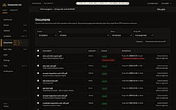Document vault — every file carries a retention clock computed from its CFR window, with legal hold and two-step purge. Demo fleet data.