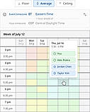 The host's summary overlays every response on one calendar