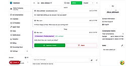 The AI drafts a reply, an agent approves it before it is sent