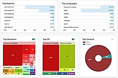 Per-link detail - top referrer, languages, browsers, operating systems and devices