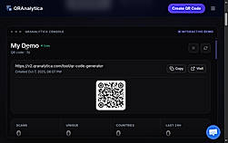 QRAnalytica dashboard console