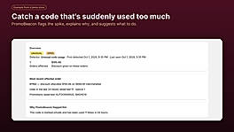 Code usage spike alert