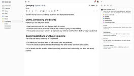 The minimal editor with the details sideabr for additional actions