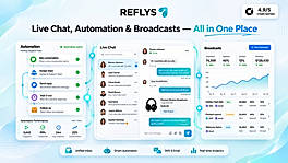 Reflys live chat, automation and broadcasts view
