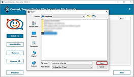 Click on the Select File/Select Folder option and add TGZ files.