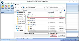 Step 2: Select the BKF File that you want to repair and click on the Open Button.