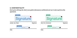Place signature, date and text fields for each signer