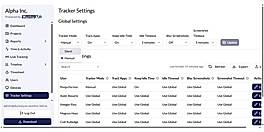 Tracker settings