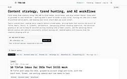 TINS HUB blog page featuring content strategy, trend hunting, and AI workflow articles for creators and marketers.