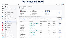 An intuitive virtual phone number purchase interface that lets businesses search, filter, and buy local or toll-free numbers by country, location, and capabilities. The dashboard simplifies number management with support for voice, SMS, MMS, flexible plans, and advanced filtering options.