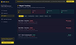 Product demo: auto-created repair action with the 30-day federal deadline (fictional demo fleet)