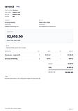 The invoice PDF the client receives