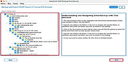 Expand the folder tree and select the emails or folders you want to back up
