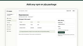 Add any npm or pip package