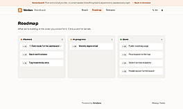 Public roadmap: planned, in progress, done