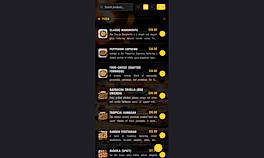 Restaurant menu on mobile