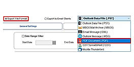 Select PDF as the destination format from the available Export File Format options.