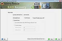 Step 3: Now select the scanning mode, i.e. Standard or Advance and other options too. Click 'Next' to continue the process