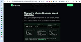 Streaming Bitrate and Upload Speed Calculator Tool