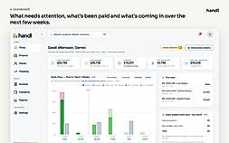 Dashboard: what needs attention, what's been paid and what's coming in over the next few weeks.