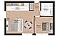 2D floor plan with furniture and dimensions