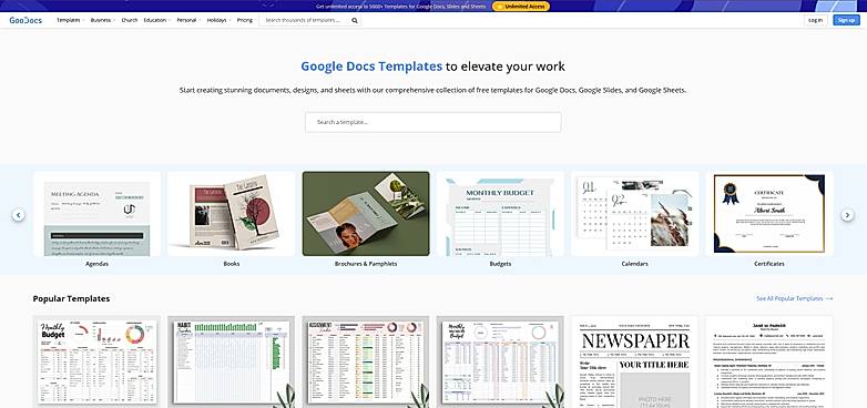 Clean, modern templates for any task
