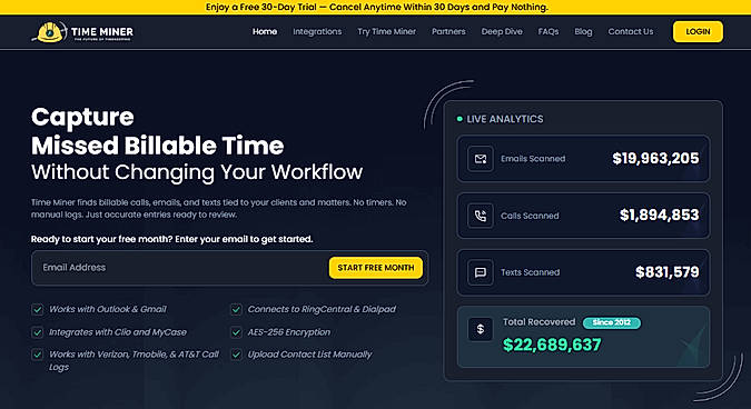 Time Miner Home page