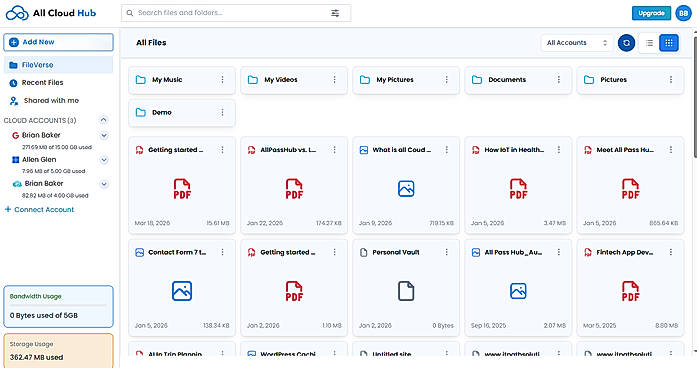 FilesVerse brings all your cloud storage into one place