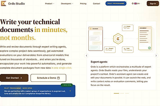 Ordo Landing page