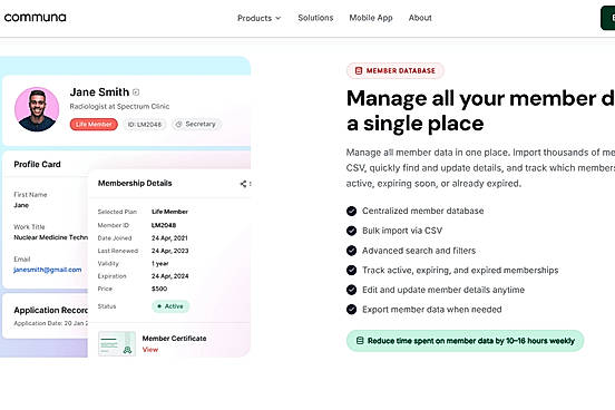 Member database Screens