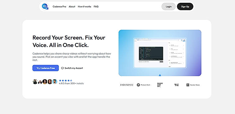 Record Your Screen. Fix Your Voice. All in One Click.