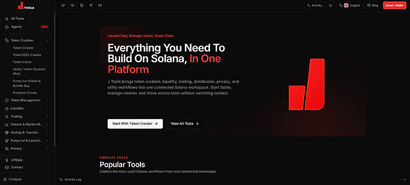 J Tools — Homepage & Hero
