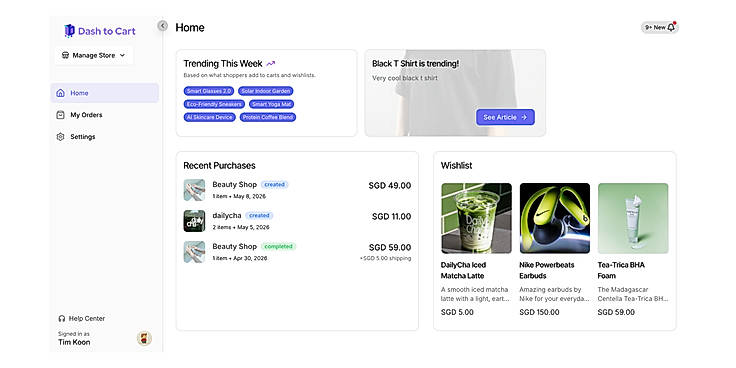 Ecommerce Dashboard for Orders, Wishlist & Shopping Insights | Dash to Cart
