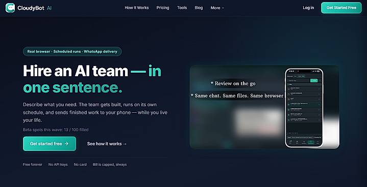 CloudyBot — Hire an AI team in one sentence